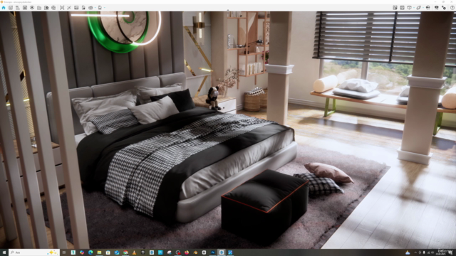 Render Interior Realista con Enscape 4.2: Dormitorio Paso – Screenshot 1
