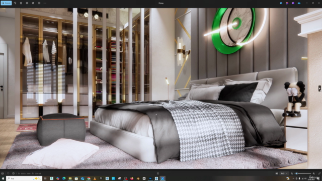 Render Interior Realista con Enscape 4.2: Dormitorio Paso – Screenshot 3