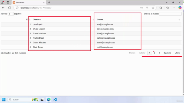 DataTables con PHP y MySQL – Screenshot 3