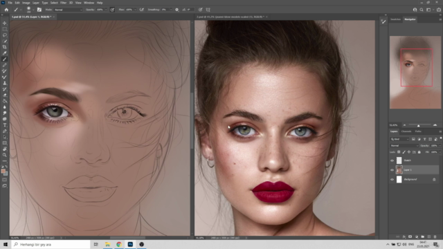 Painting a Digital Portrait: Woman Illustration – Screenshot 2