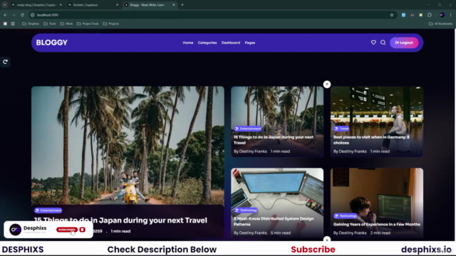 Next.js, Supabase and TailwindCSS: Full-stack Blogging App – Screenshot 2
