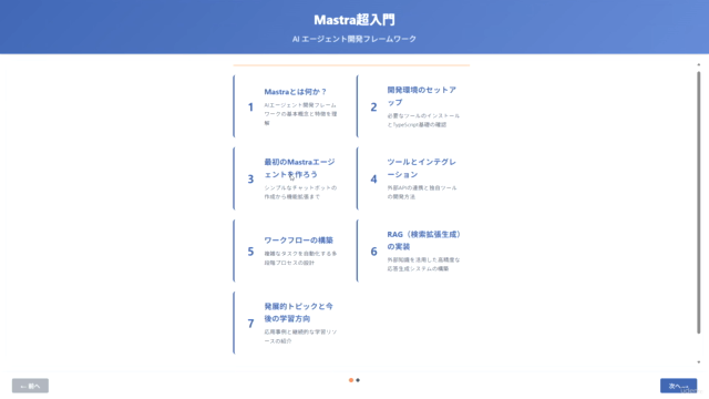Mastra AIエージェント開発超入門 – Screenshot 1