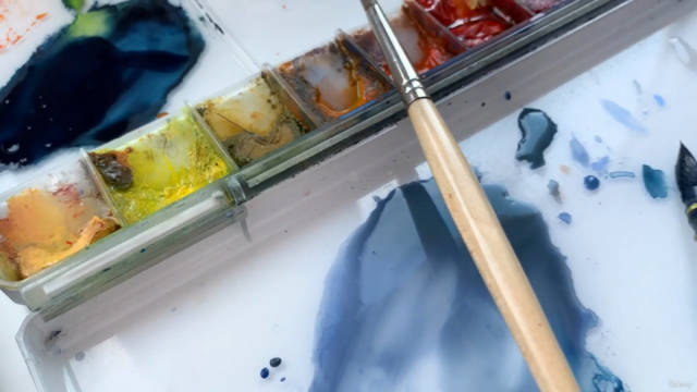 The sunset above the sea: painting with watercolor – Screenshot 2