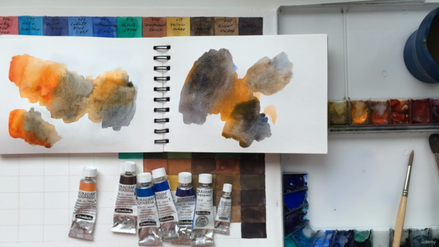 The sunset above the sea: painting with watercolor – Screenshot 4