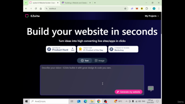 Building a Website and Database Using AI Website Builder – Screenshot 1