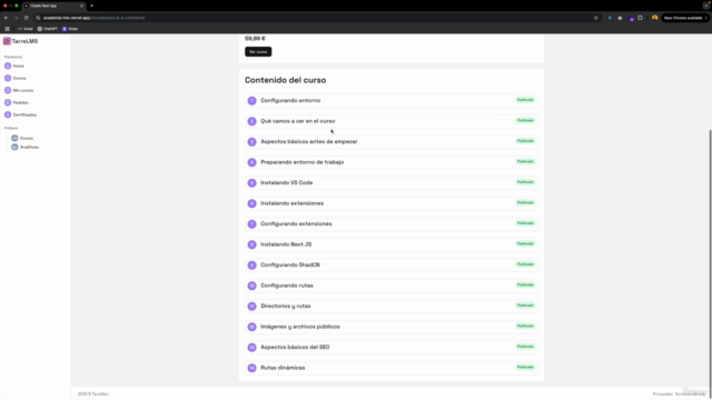 Next.js 15 y Stripe | Crea tu plataforma de cursos online – Screenshot 1