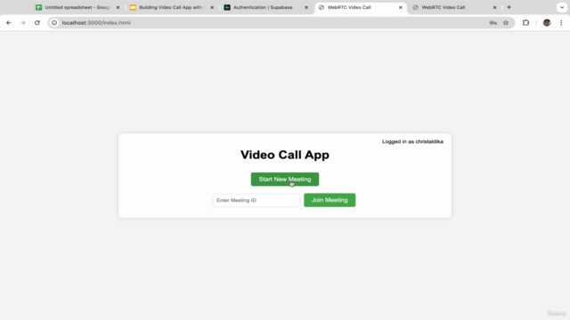Building Video Call App with Javascript, Supabase and WebRTC – Screenshot 3