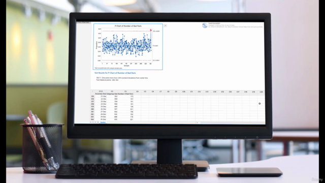 P Chart & Laney P' Chart Analysis in Minitab – Tabtrainer® – Screenshot 3