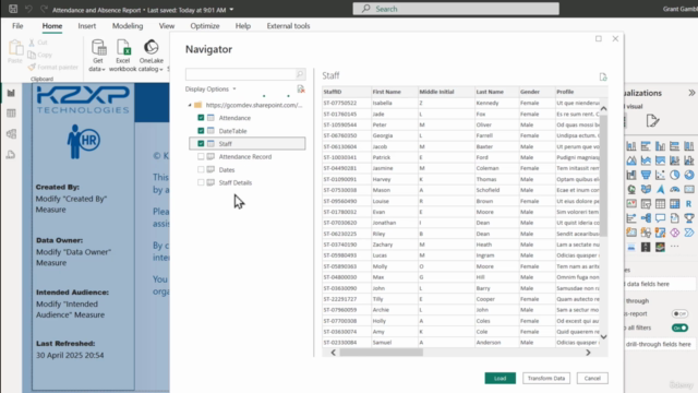 Power BI in the Workplace Part 1a: HR - Attendance & Absence – Screenshot 3