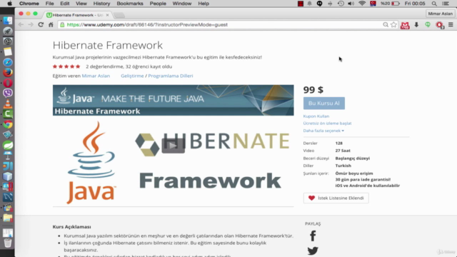 JPA ve Hibernate Framework – Screenshot 1