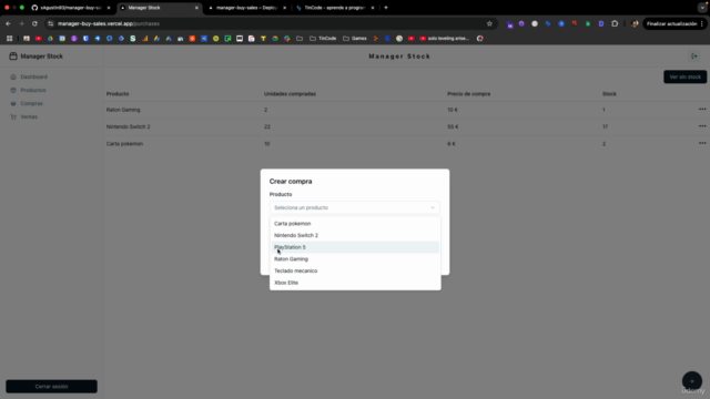 Sistema de ventas y stock con Next JS, Prisma y Tailwind CSS – Screenshot 2