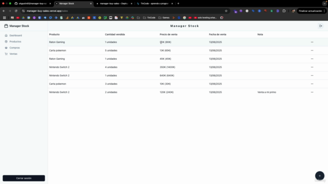 Sistema de ventas y stock con Next JS, Prisma y Tailwind CSS – Screenshot 4