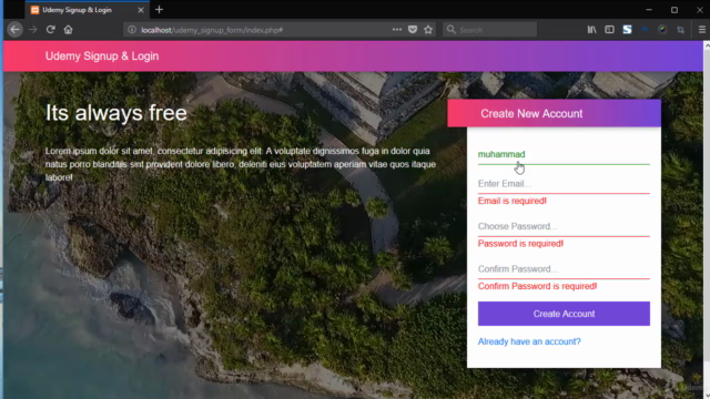 Advanced PHP Ajax Registration & Login Form – Screenshot 1