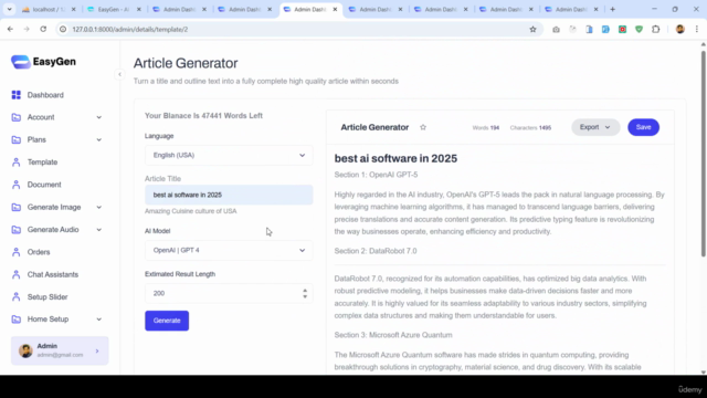 Build AI Content Generation SaaS with Laravel 12,ChatGPT API – Screenshot 2