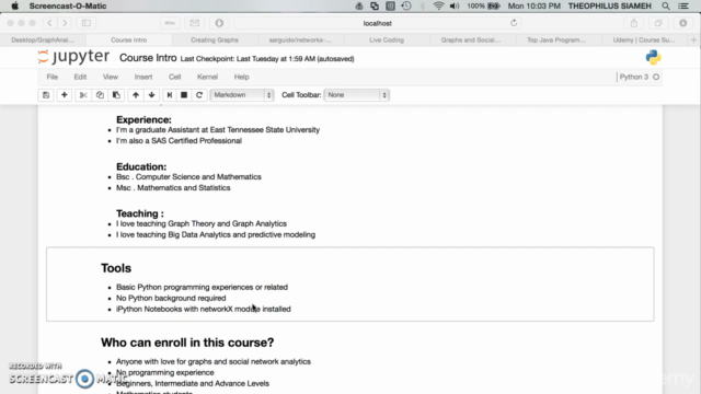 Learn Graphs and Social Network Analytics Using Python – Screenshot 1