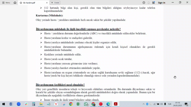 Sertifikalı Temel İlk Yardım | CPR, Yanık, Kırık Kursu – Screenshot 3