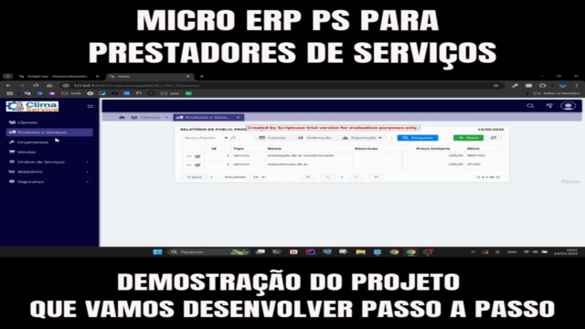 Aprenda a Criar Micro ERP para Prestadores de Serviço – Screenshot 1