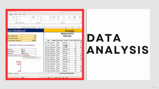 Master in Data Entry,Data Cleaning & Data Analysis in Excel – Screenshot 3