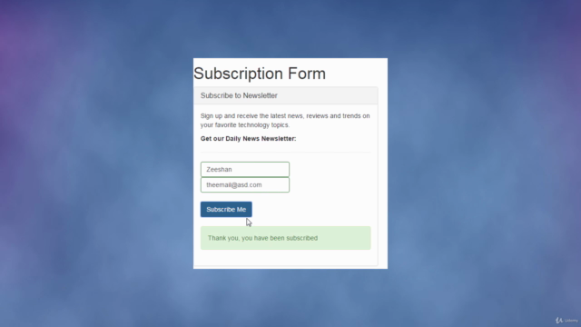 Create PHP/AJAX Subscription Form in 35 Minutes – Screenshot 2