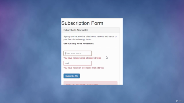 Create PHP/AJAX Subscription Form in 35 Minutes – Screenshot 3