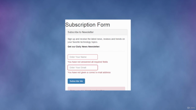Create PHP/AJAX Subscription Form in 35 Minutes – Screenshot 4