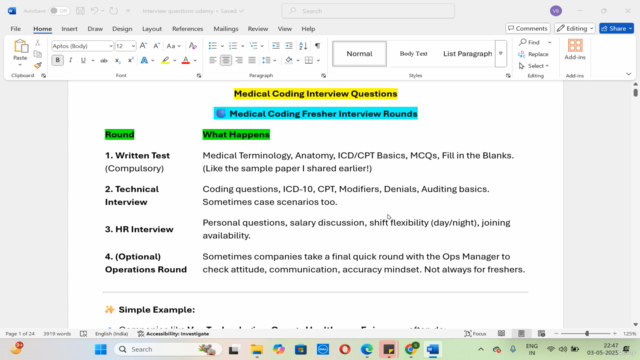 Medical Coding CPC Interview Questions and Hiring Process – Screenshot 1