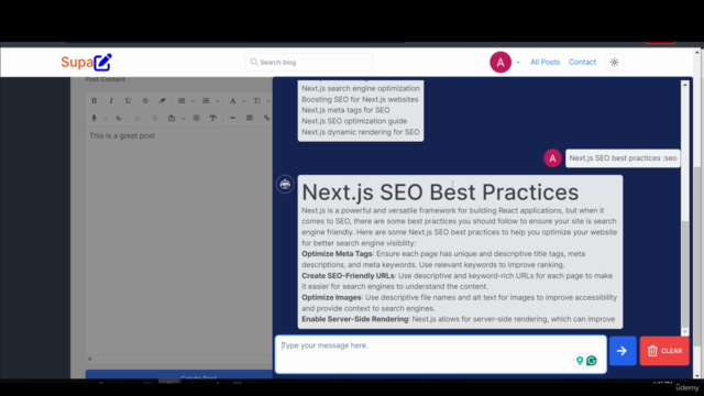 NextJS Fullstack Course (SupaBlog AI App) – Screenshot 1