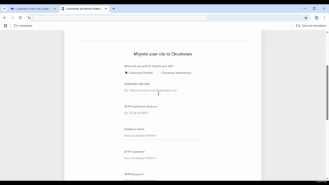 Cómo Migrar un Sitio Web de WordPress a Cloudways 2025 – Screenshot 1