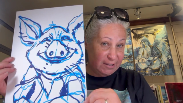 Malen mit Akryl Marker. Lustiges Schweinchen – Screenshot 3