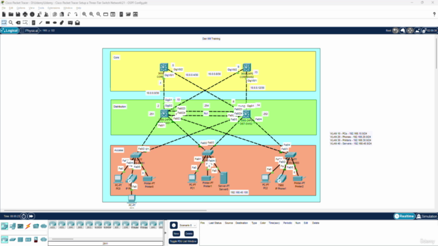 Cisco Packet Tracer: Setup a Three-Tier Switch Network – Screenshot 3