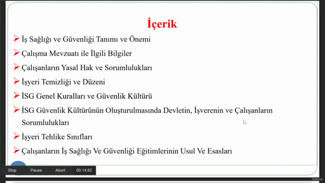 İş Sağlığı ve Güvenliği (İSG) Eğitimi | Sertifikalı Program – Screenshot 1