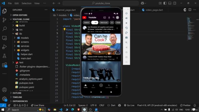 Flutter YouTube Clone App: Complete Flutter Project Course – Screenshot 1