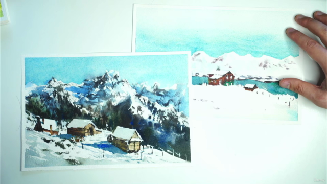 Snowy Landscapes in Watercolor: From Simple to Complex – Screenshot 1