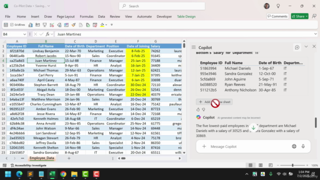 AI in Excel with Copilot – Screenshot 4