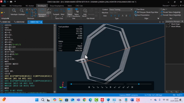 C Eksen CNC Torna Makro Programlama – Screenshot 1