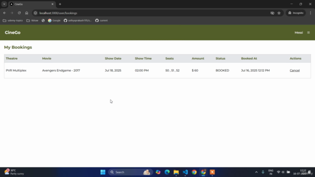 Next.js 15 & Supabase - Online Movie Tickets Booking App – Screenshot 4