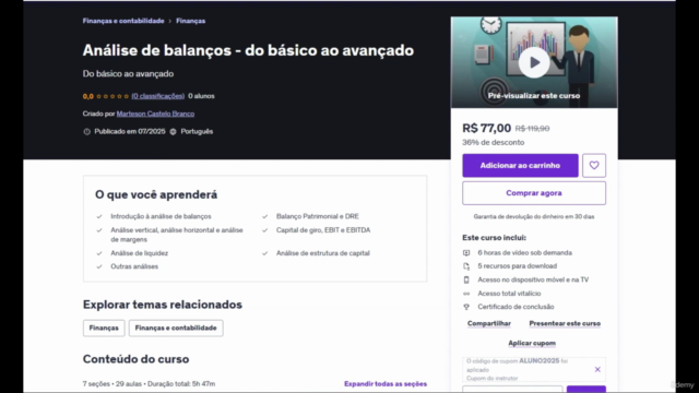 Análise de balanços - do básico ao avançado – Screenshot 2