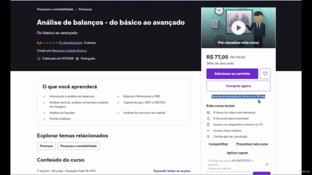 Análise de balanços - do básico ao avançado – Screenshot 3