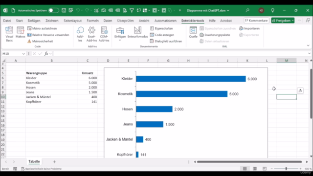 Excel mit ChatGPT – Screenshot 1