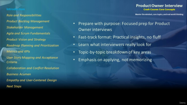 Product Owner Interview Crash Course: Core Concepts – Screenshot 1