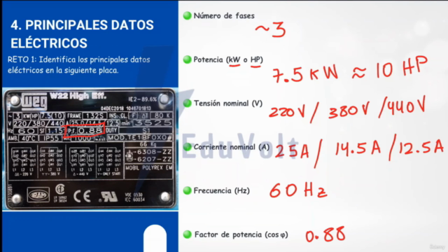 Interpretación técnica de placas de motores eléctricos – Screenshot 1