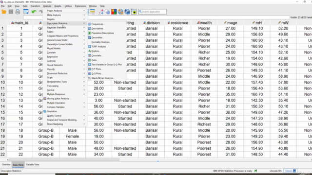 Data Analysis with SPSS using menu bar and SPSS Syntax – Screenshot 2