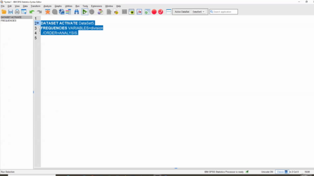 Data Analysis with SPSS using menu bar and SPSS Syntax – Screenshot 3