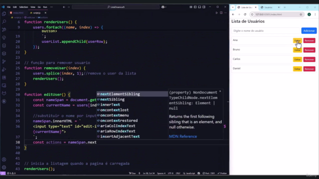 CRUD Dinâmico com Javascript Vanilla – Screenshot 2