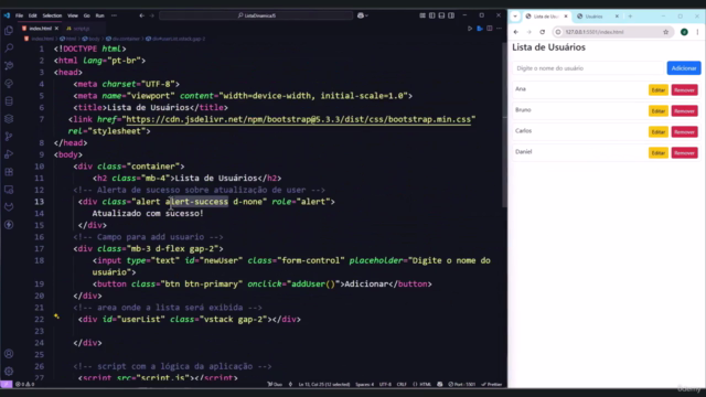 CRUD Dinâmico com Javascript Vanilla – Screenshot 4