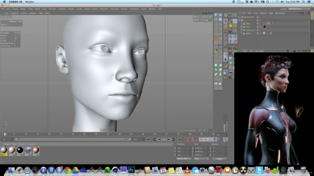 Female Cyborg 3d Workflow Art in Cinema 4d, and Photoshop – Screenshot 1