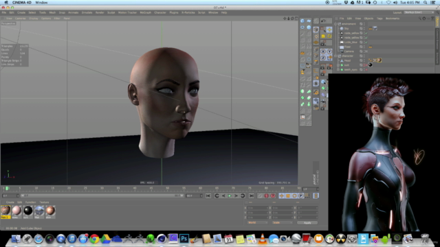 Female Cyborg 3d Workflow Art in Cinema 4d, and Photoshop – Screenshot 2