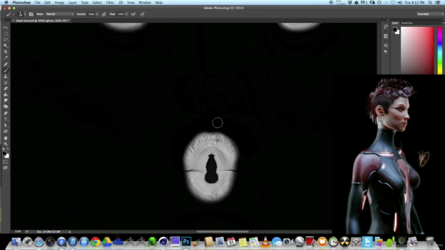 Female Cyborg 3d Workflow Art in Cinema 4d, and Photoshop – Screenshot 3