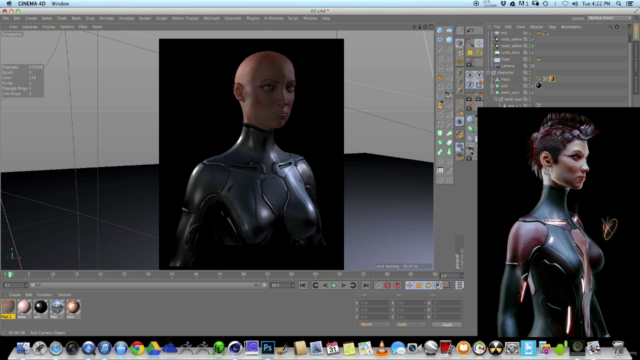 Female Cyborg 3d Workflow Art in Cinema 4d, and Photoshop – Screenshot 4