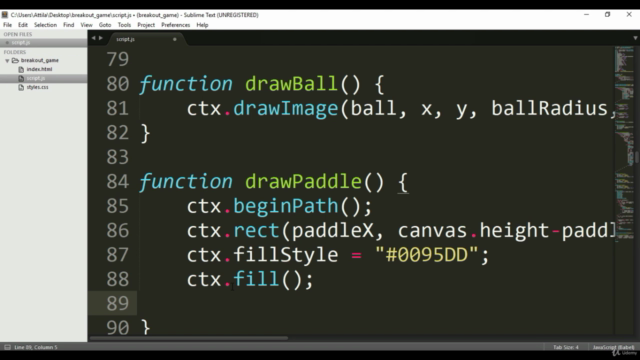 JavaScript Game Development: Create Your Own Breakout Game – Screenshot 3